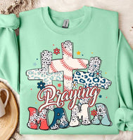 Praying mama baseball cross 27897 DTF transfers