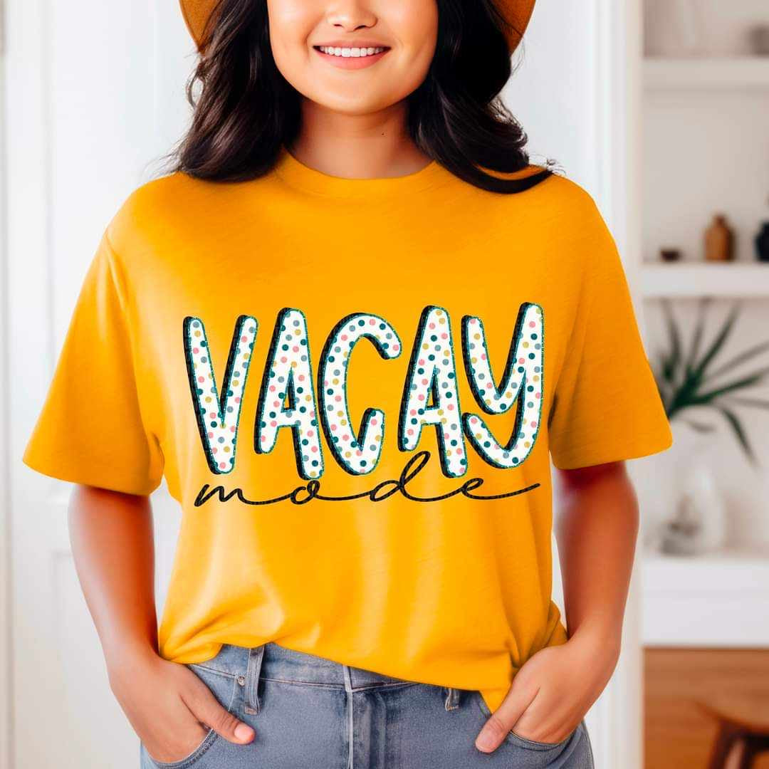 Vacay mode polka fot font 27904 DTF transfer