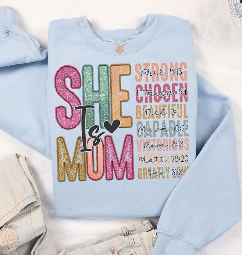 She is mom muted glitter 27884 DTF transfer