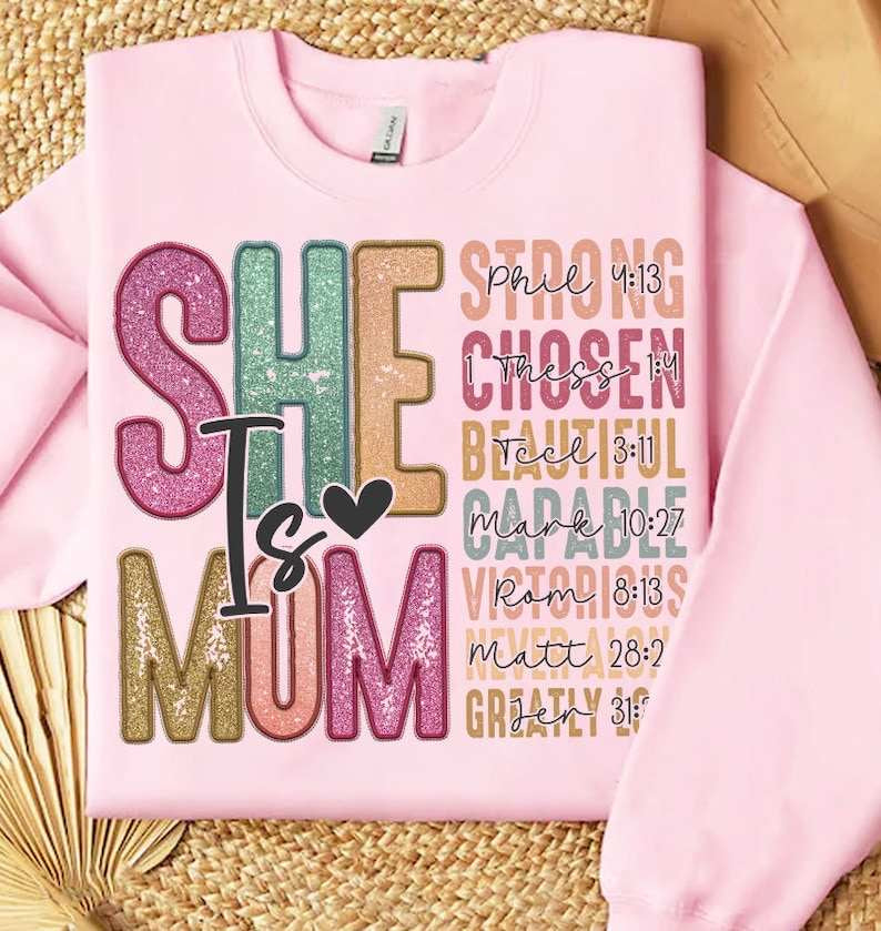 She is mom muted glitter 27884 DTF transfer