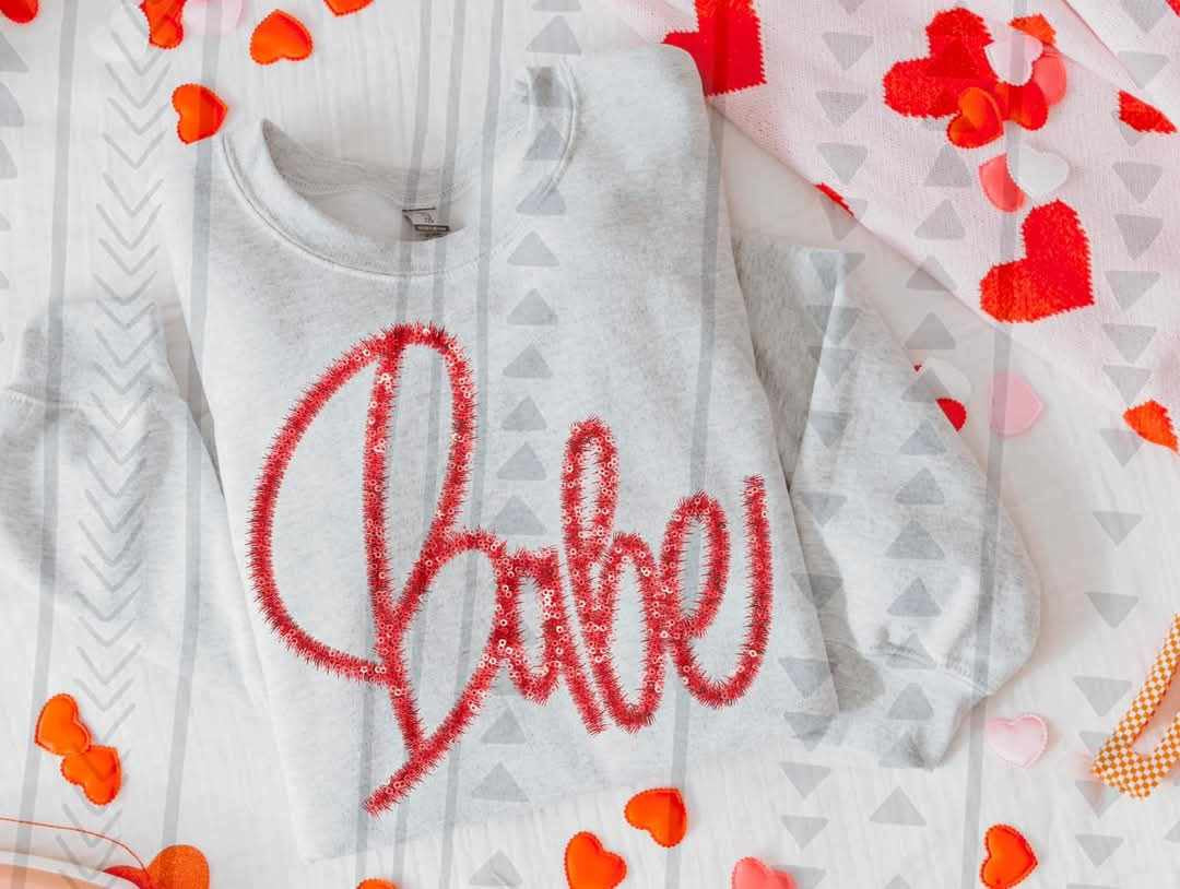 Babe tinsel font 75829 DTF transfer