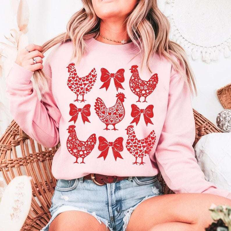 Valentine chickens 75849 DTF transfer