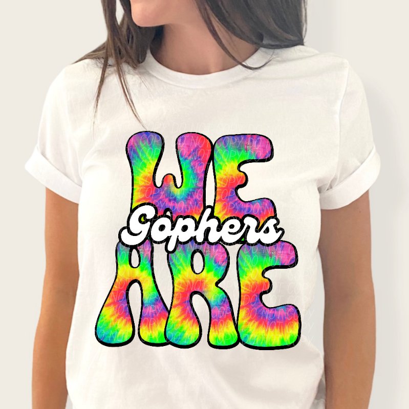 We are gophers tie dye (CITY) 39245 DTF transfer
