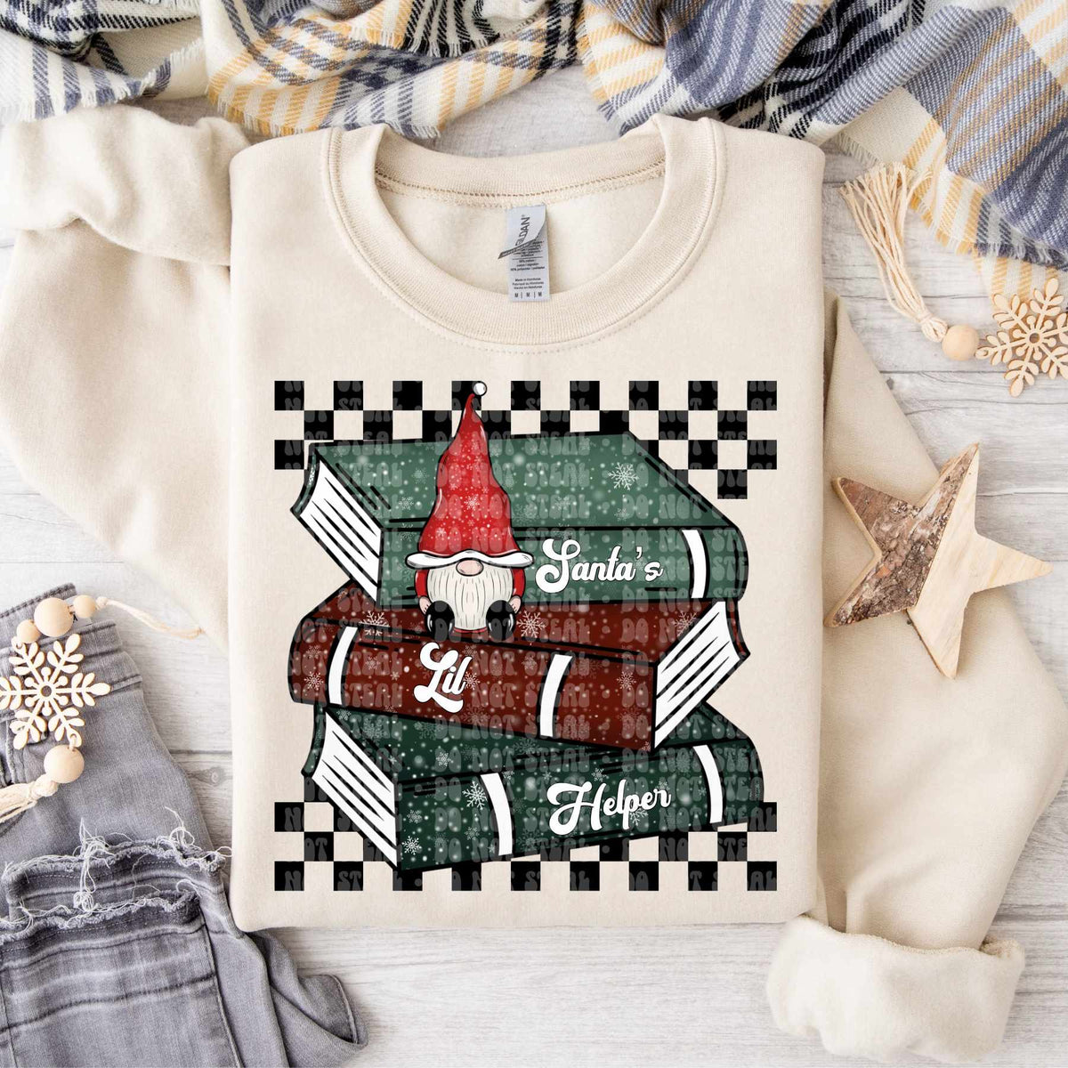 Santa’s lil helper books (LANE) 60583 DTF transfer