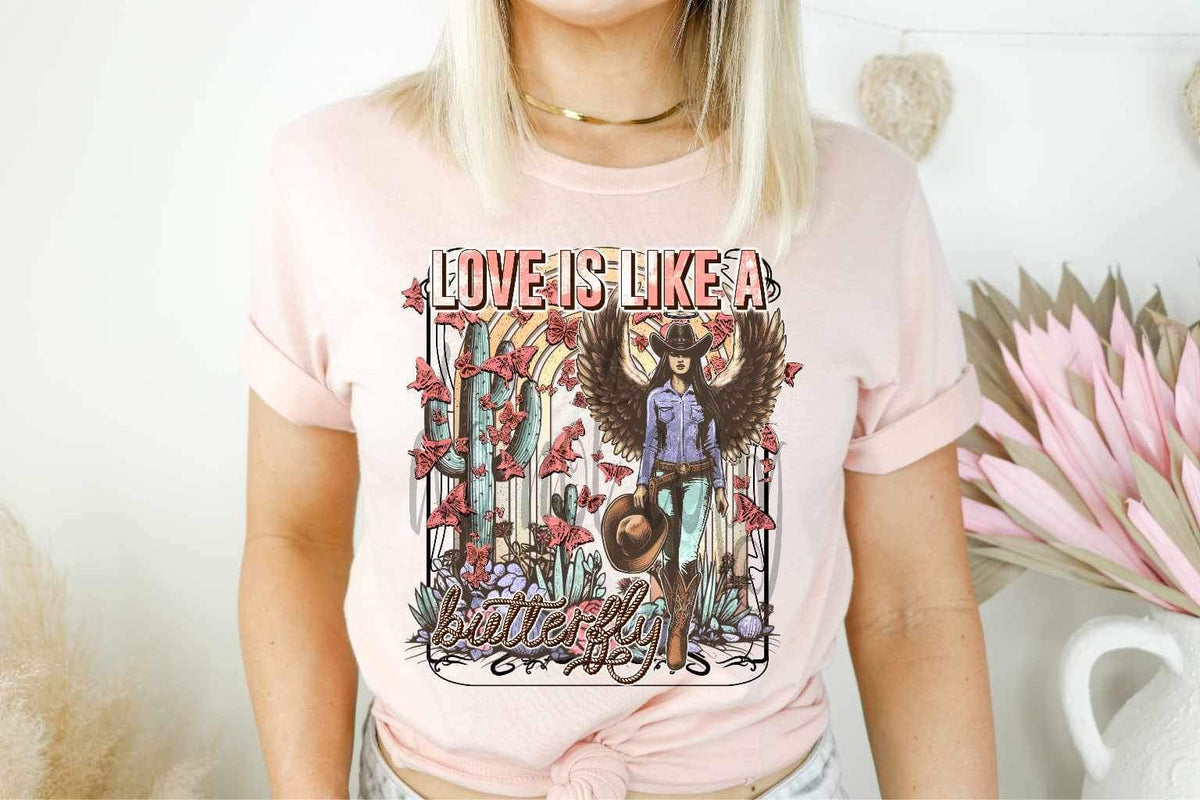 Love is like a butterfly western (SSD) 19632 DTF Transfer