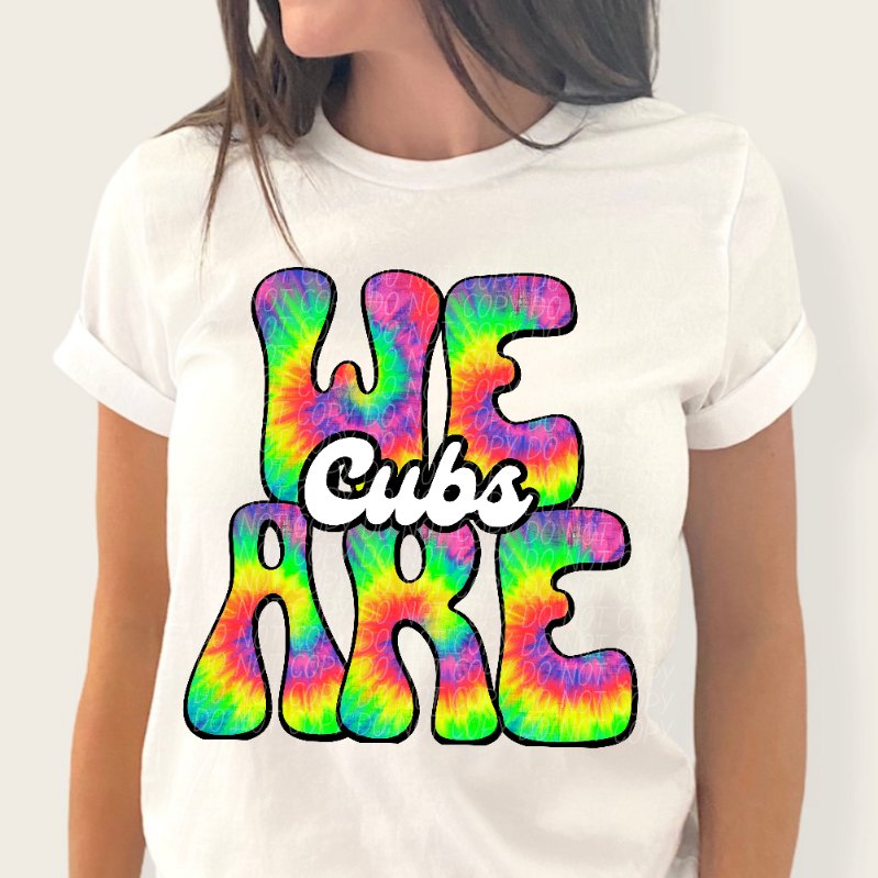 We are cubs tie dye (CITY) 39227 DTF transfer