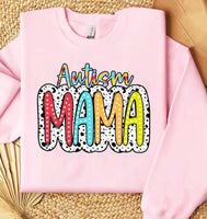 Autism mama dotted background 27870 DTF transfer