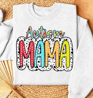 Autism mama dotted background 27870 DTF transfer