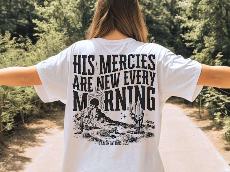 His mercies are new every morning black 27868 DTF transfer