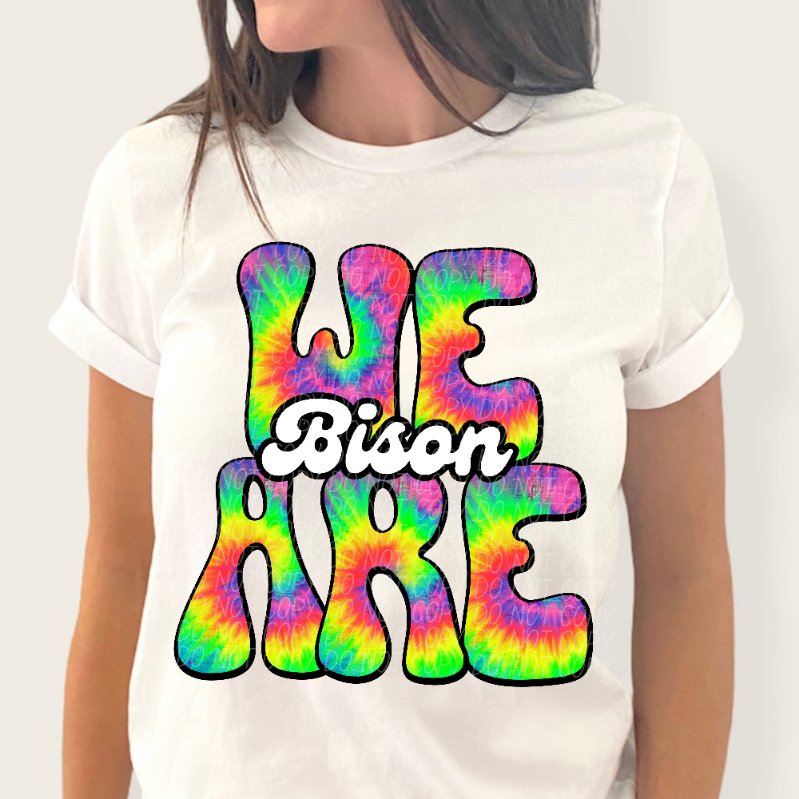 We are bison tie dye (CITY) 39211 DTF transfer