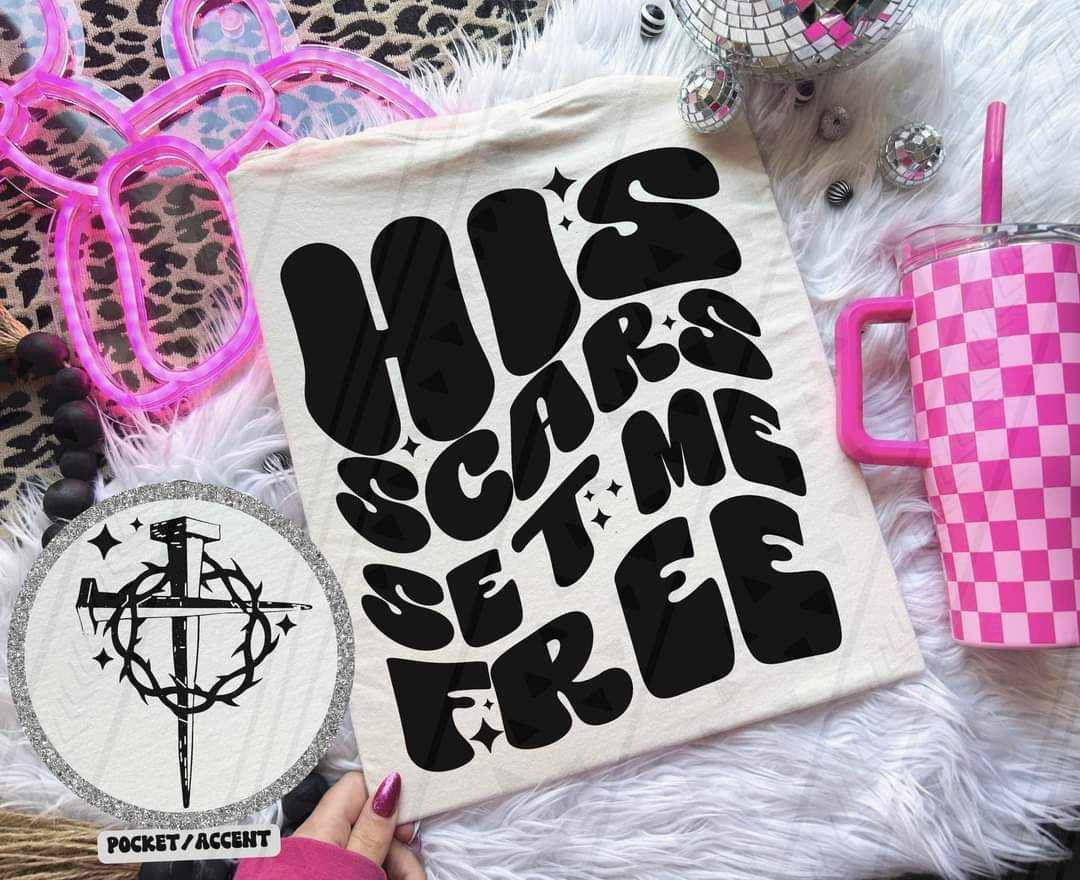 His scars set me free BACK 27863 DTF transfer