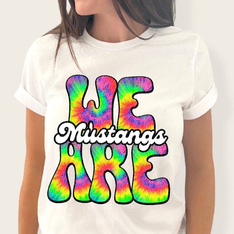 We are mustangs tie dye (CITY) 39203 DTF transfer