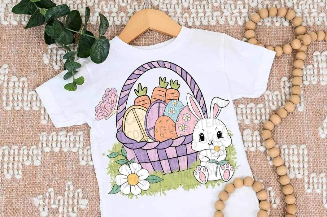 Easter basket and bunny (cstage) 19654 DTF Transfer