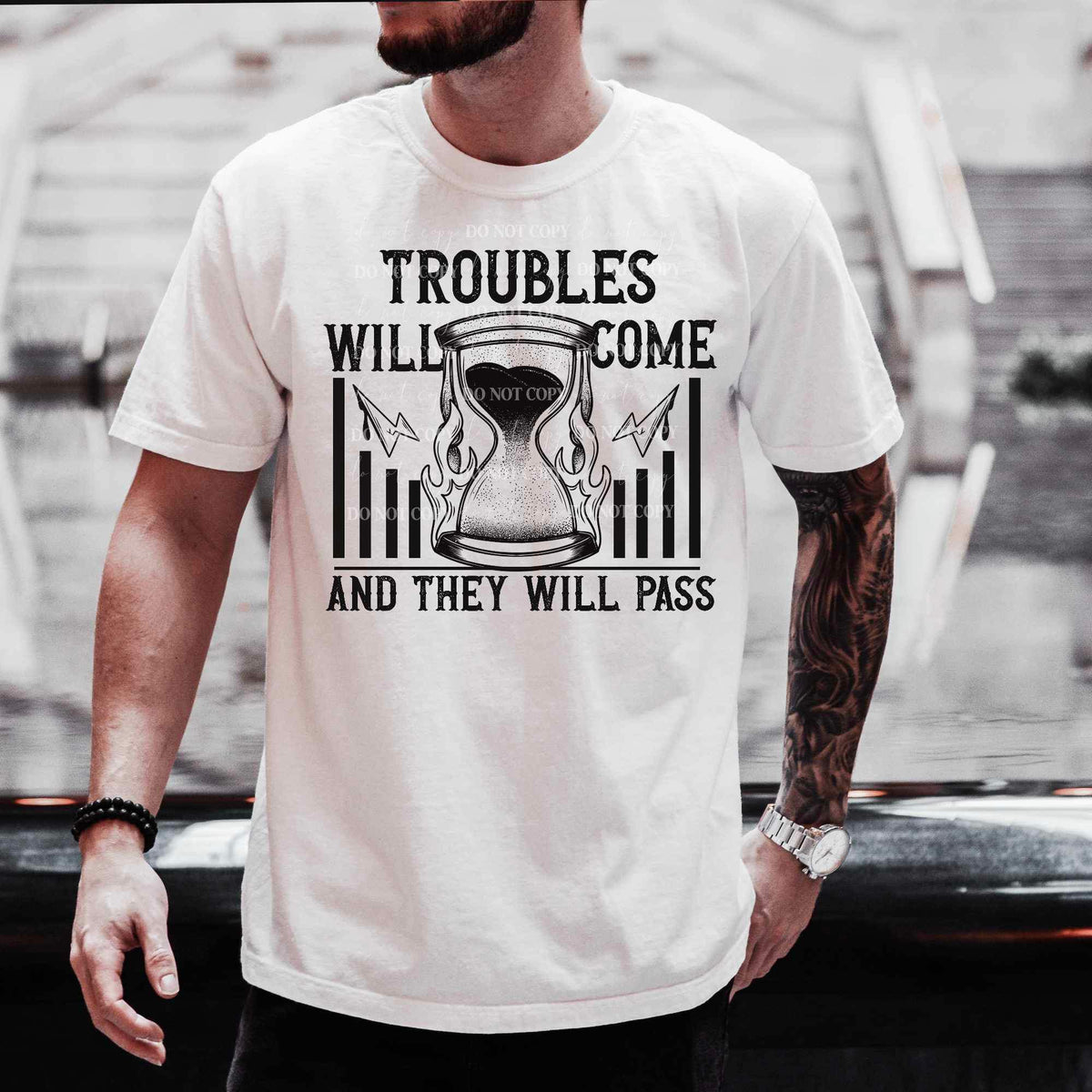 Troubles will come and they will pass BLACK (csc) 19667 DTF Tran