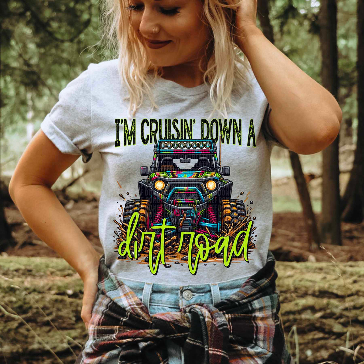 I’m cruisin down a dirt road LIME GREEN 27922 DTF transfer