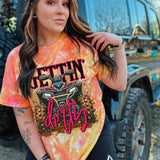 Gettin dirty four wheeler pink font 27919 DTF transfer