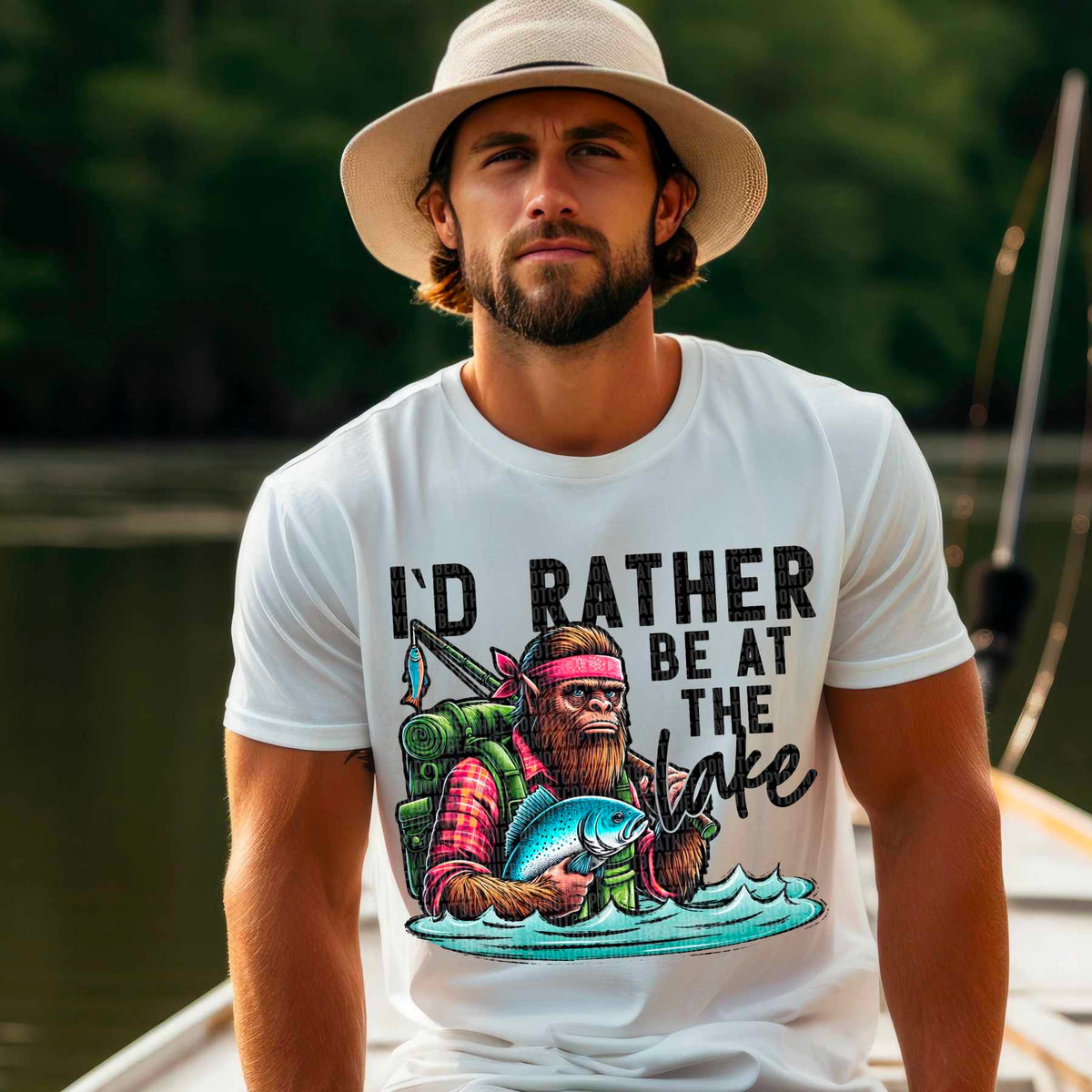 Id rather be at the lake sasquatch 27917 DTF transfer