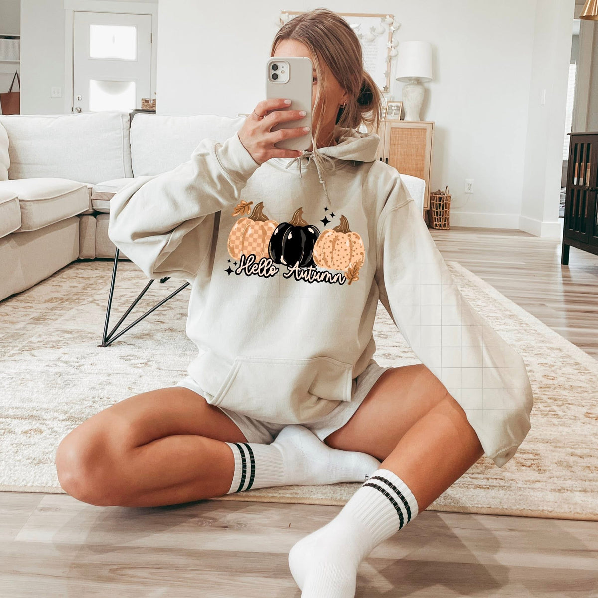 Hello Autumn three pumpkins CSC DTF transfer