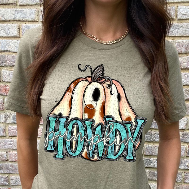 Howdy pumpkin gourd (word pumpkin THROUGH howdy) (CITY) 39257 DTF transfer