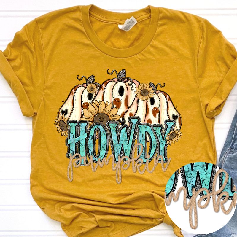 Howdy pumpkin trio gourds (CITY) 39258 DTF transfer