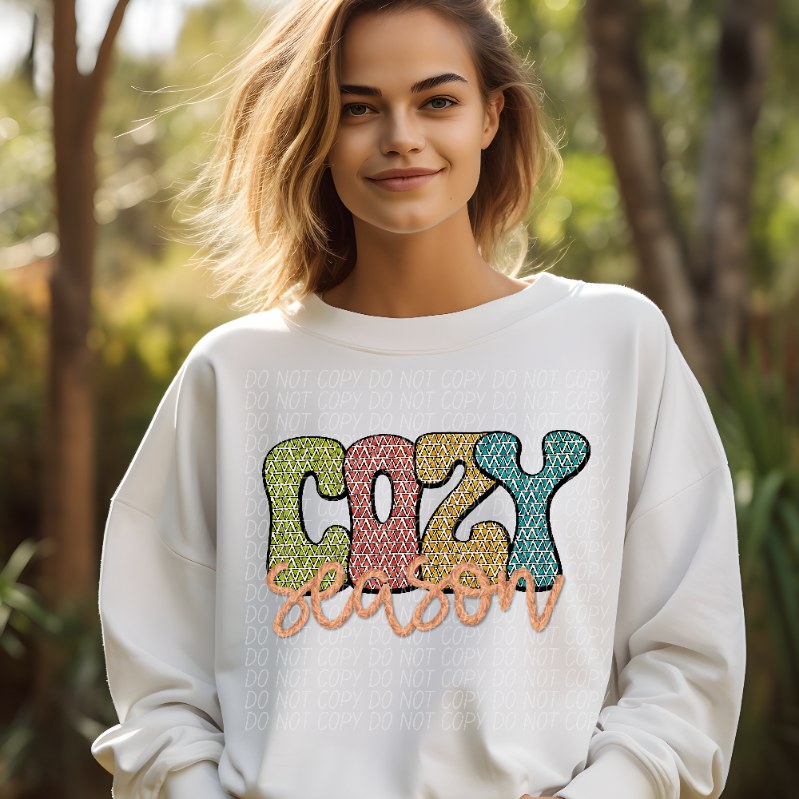 Cozy season stitched (CITY) 39254 DTF transfer