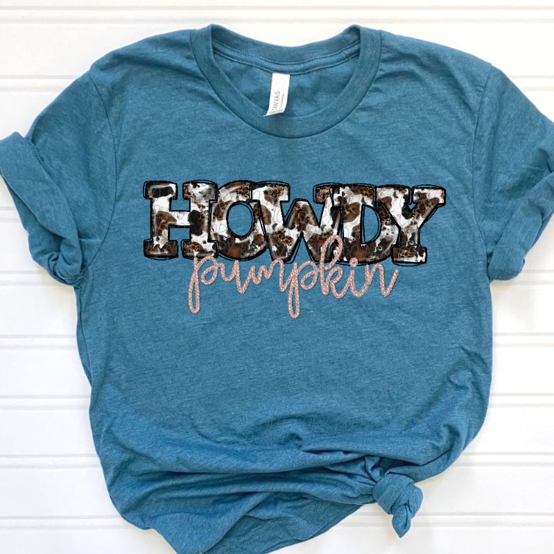 Howdy pumpkin brown cow filled (CITY) 39255 DTF transfer