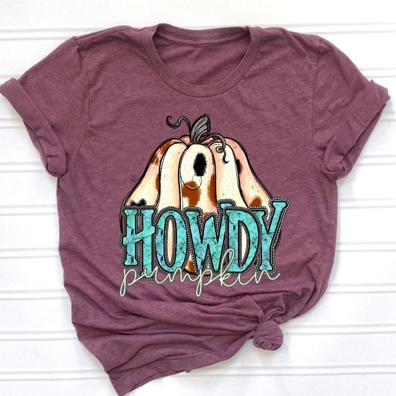 Howdy pumpkin gourd (word pumpkin BELOW howdy) (CITY) 39256 DTF transfer