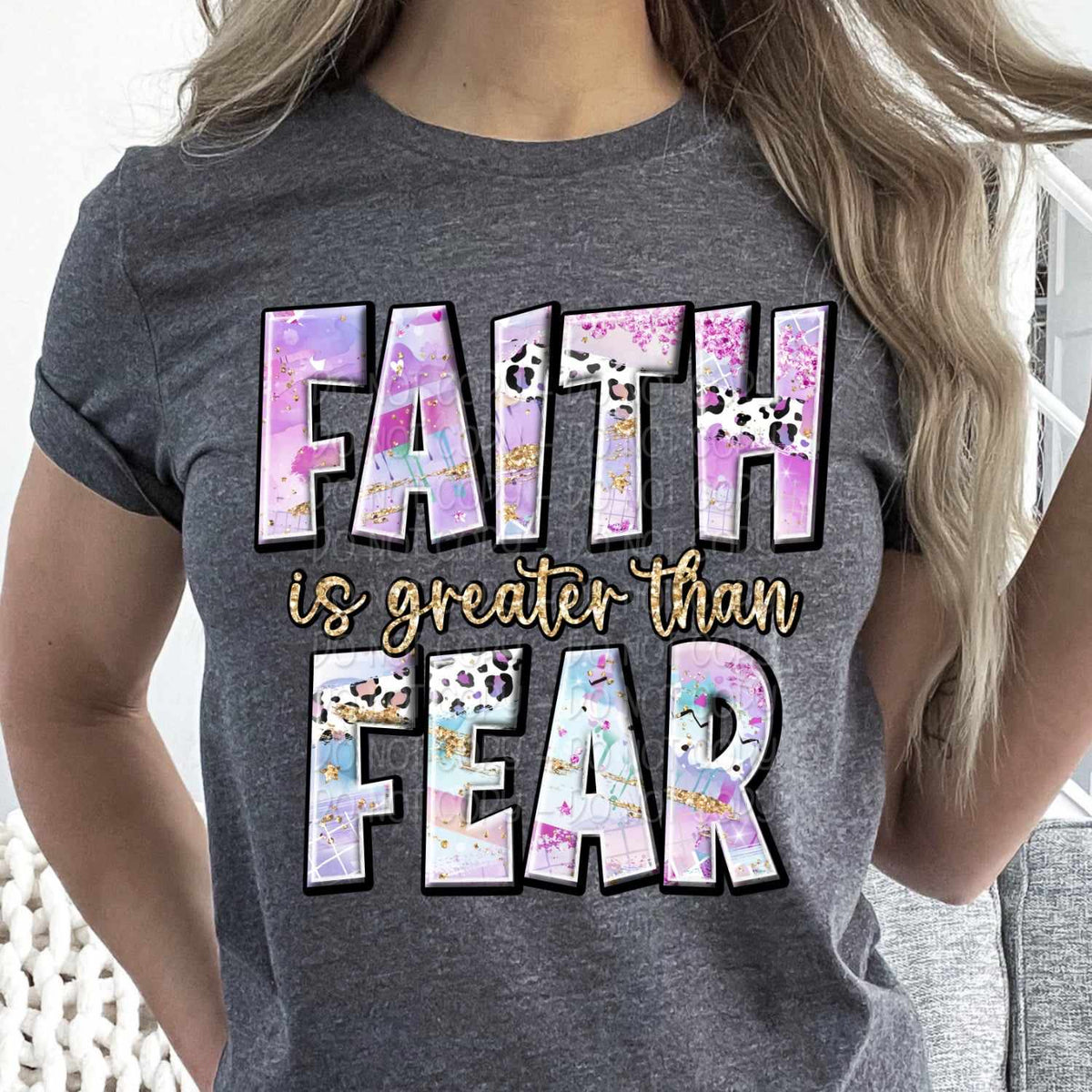 Faith is greater than fear purples 27951 DTF transfer
