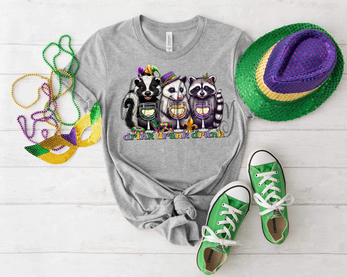 Drink drank drunk skunk opossum raccoon (SSD) 19700 DTF Transfer