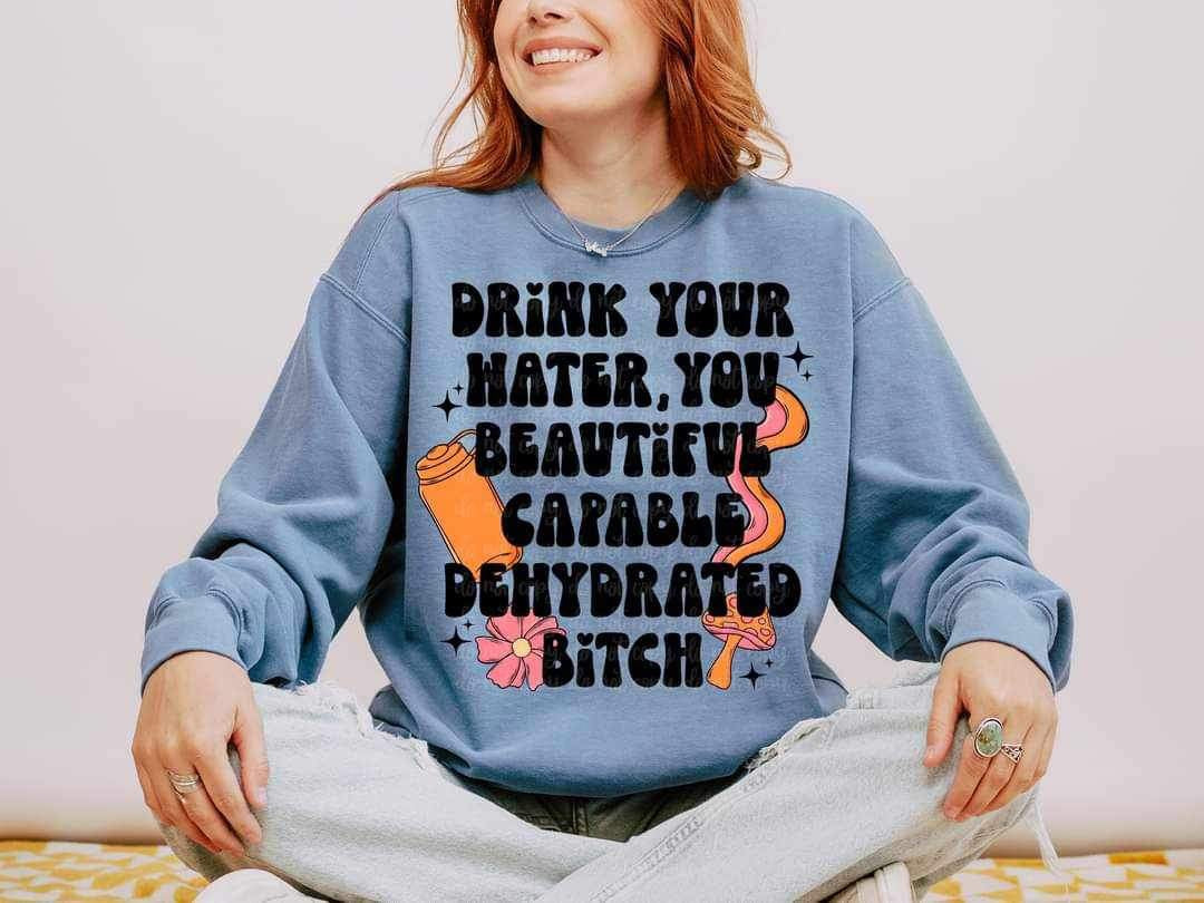 Drink your water you beautiful capable dehydrated bitch (LYTTLE) 19719 DTF Transfer