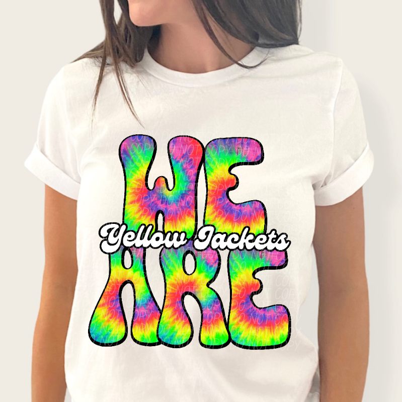 We are yellow jackets tie dye (CITY) 39161 DTF transfer