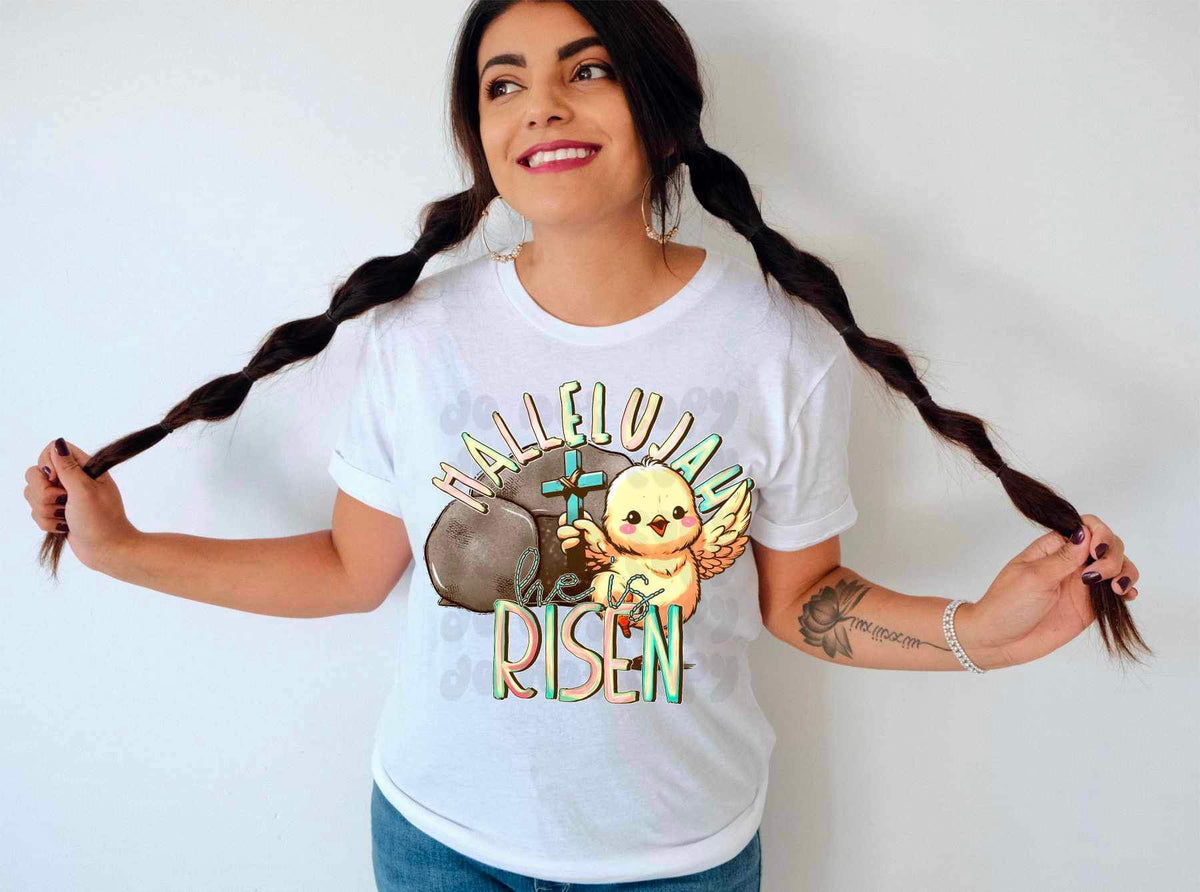 Hallelujah he is risen chick 19725 DTF Transfer