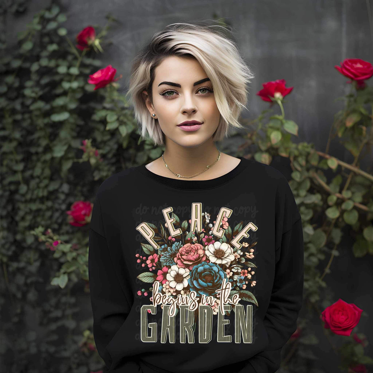 Peace begins in the garden 19727 DTF Transfer