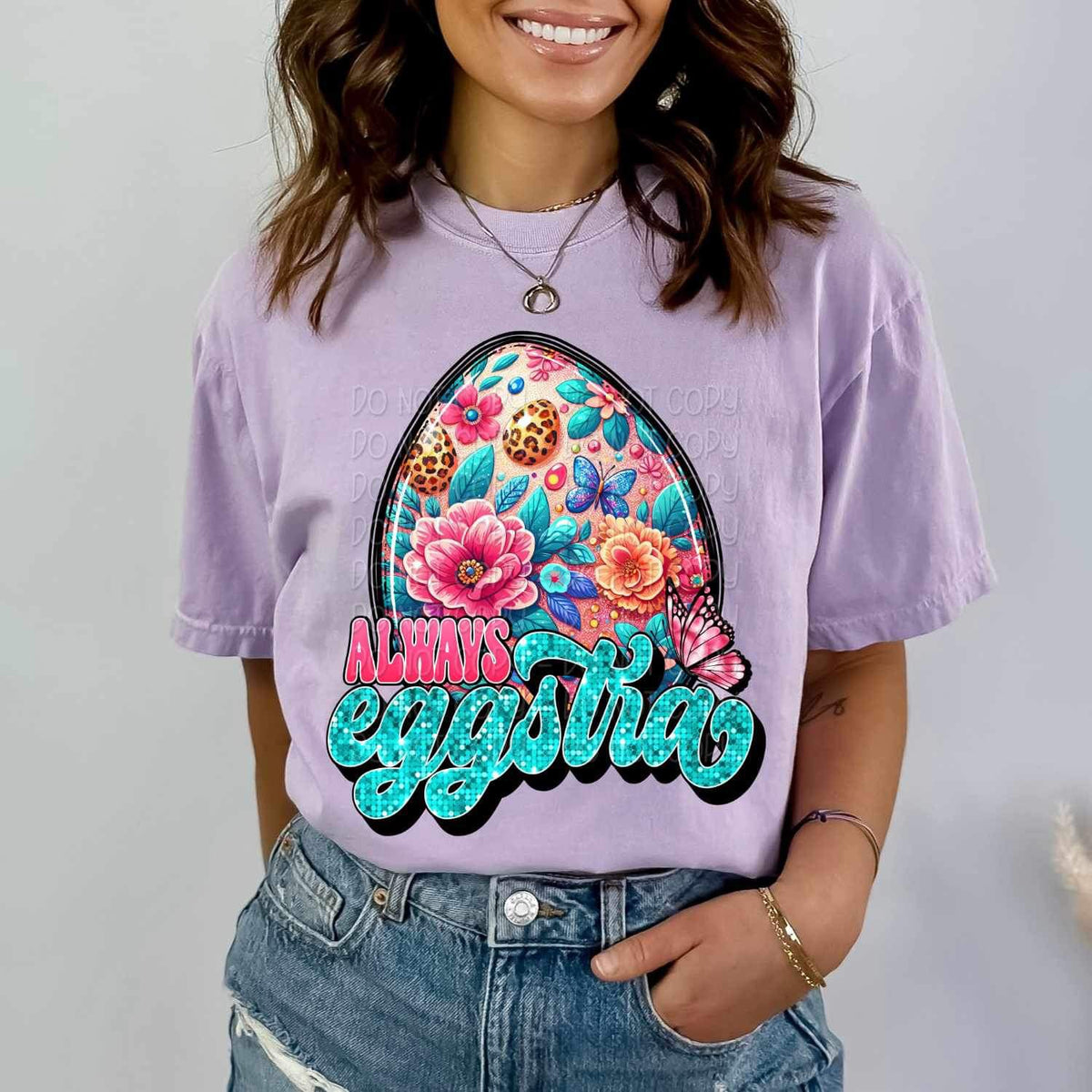 Always eggstra floral egg 19734 DTF Transfer