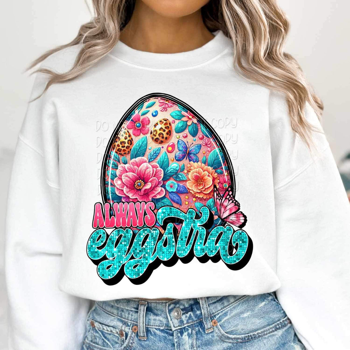 Always eggstra floral egg 19734 DTF Transfer