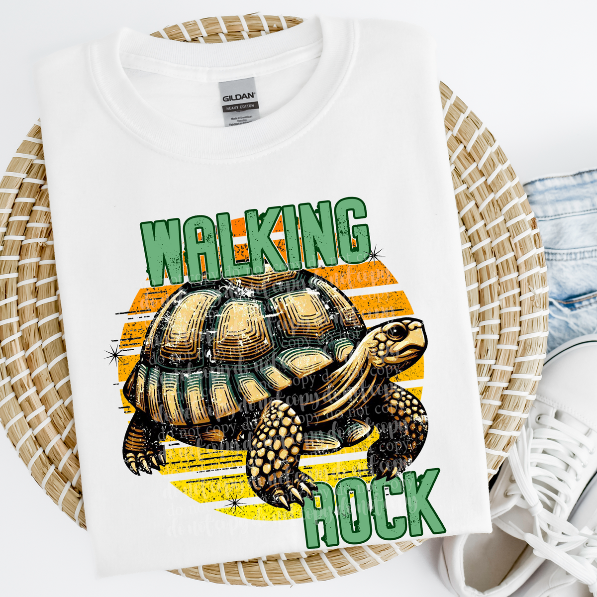 Walking rock turtle (TDD) 39552 DTF transfer