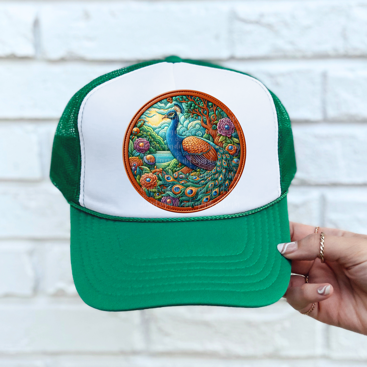 Peacock circle hat patch (TDD) 39317 DTF transfer
