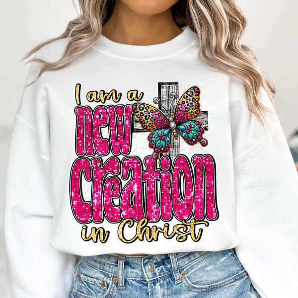 I am a new creation in christ butterfly on cross 19728 DTF Transfer