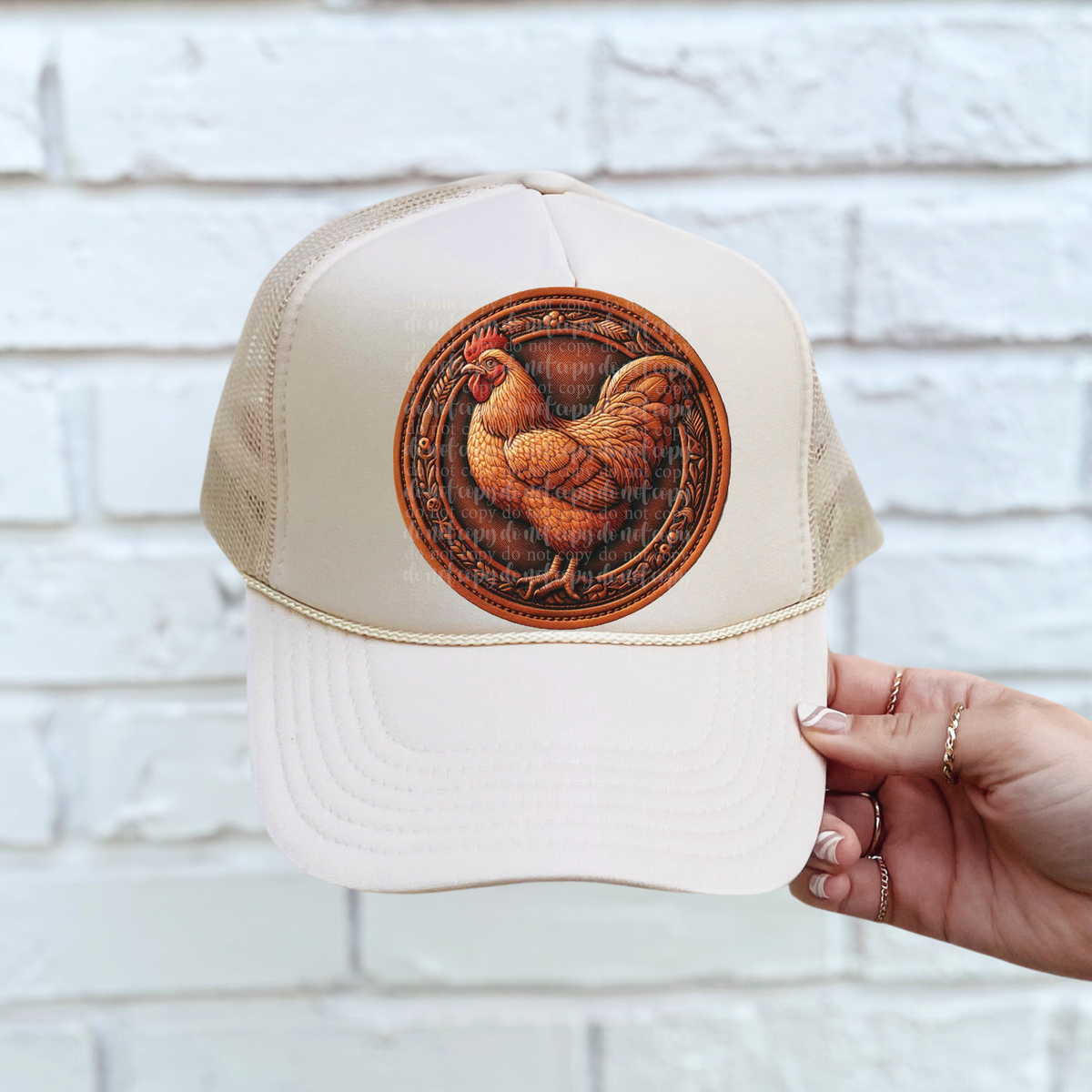 Chicken circle hat patch (TDD) 39316 DTF transfer
