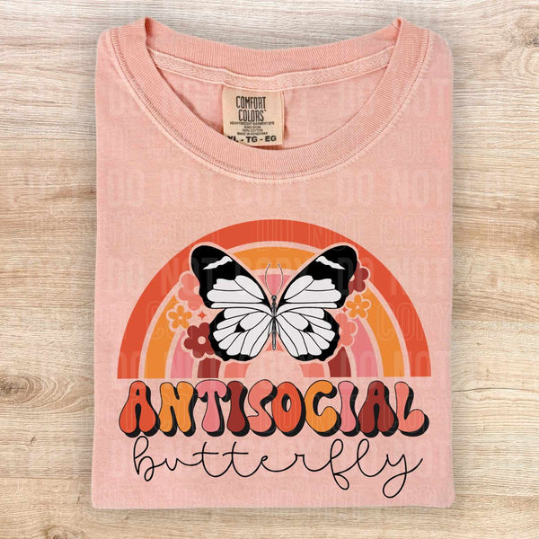 Antisocial butterfly rainbow (SBB) 27998 DTF transfer