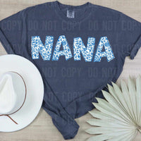 Nana blue floral filled (SBB) 29006 DTF transfer