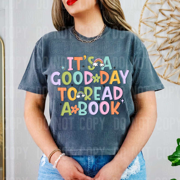 It’s a good day to read a book colorful with rainbows (SBB) 27995 DTF transfer