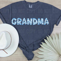 Grandma blue floral filled (SBB) 29003 DTF transfer