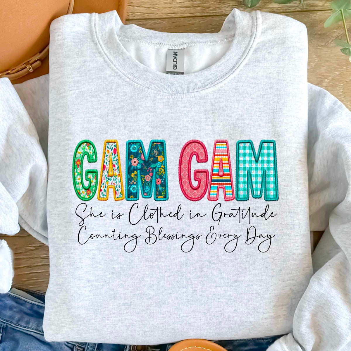 Gam gam she is clothed patterned faux embroidery (SDD) 19747 DTF Transfer