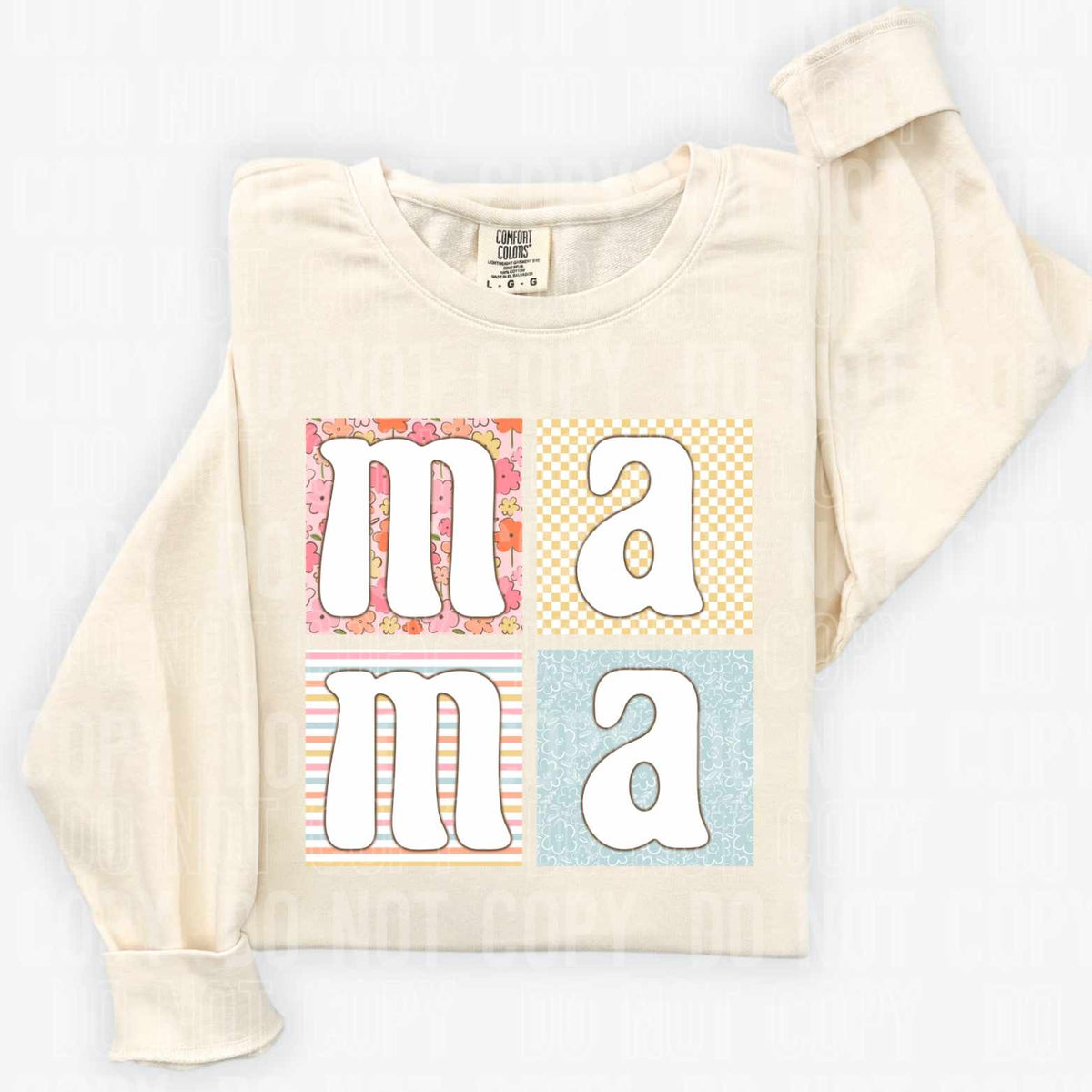 Mama patterned blocks (SBB) 27999 DTF transfer