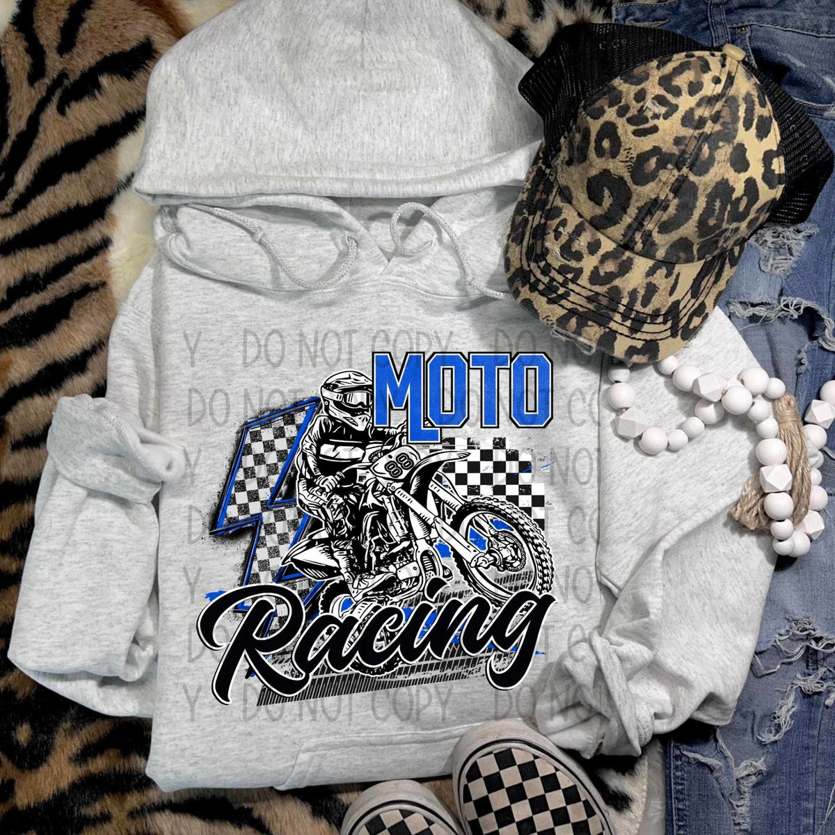 Moto racing blue font (SWD) 29033 DTF transfer