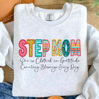 Step mom she is clothed patterned faux embroidery (SDD) 19740 DTF Transfer