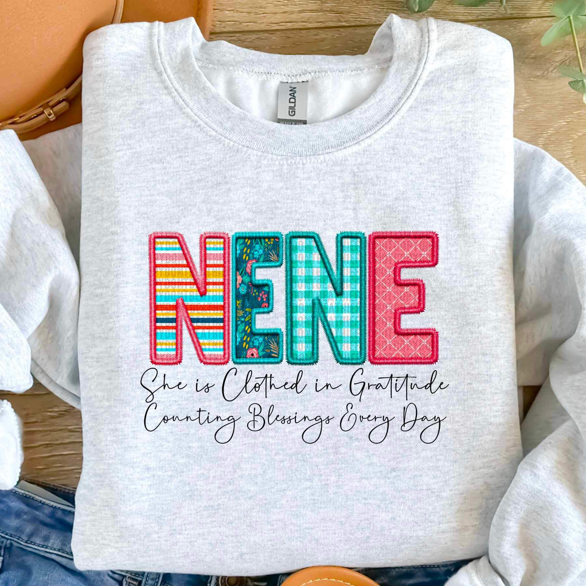 Nene she is clothed patterned faux embroidery (SDD) 19739 DTF Transfer
