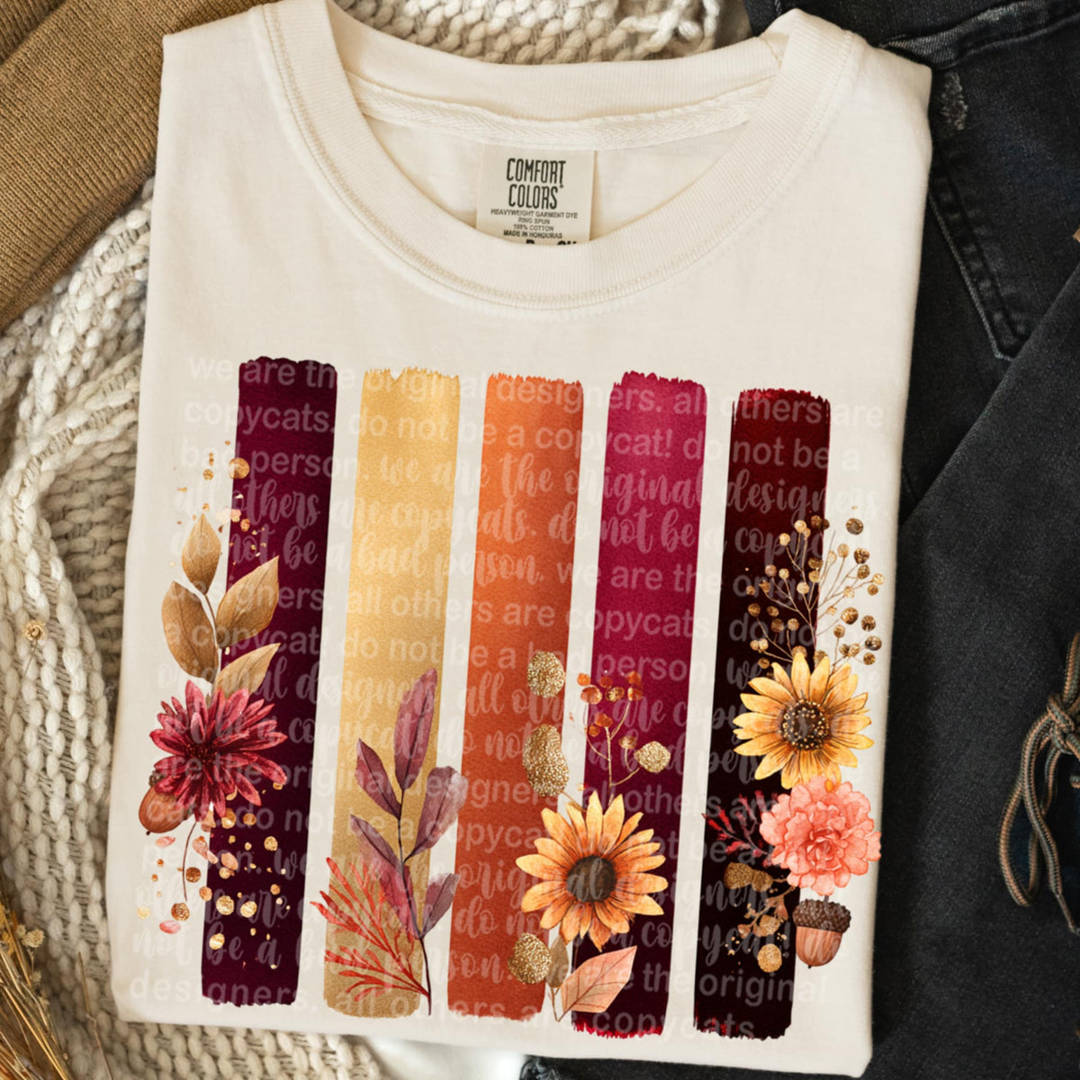 Fall Floral Brushstrokes TTD DTF transfer