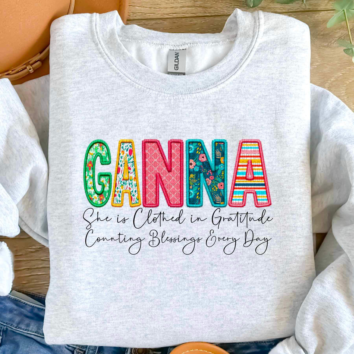 Ganna she is clothed patterned faux embroidery (SDD) 19735 DTF Transfer